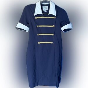 Free US shipping. Vintage 80’s Nautical Inspired Constance Sanders Dress Size 12